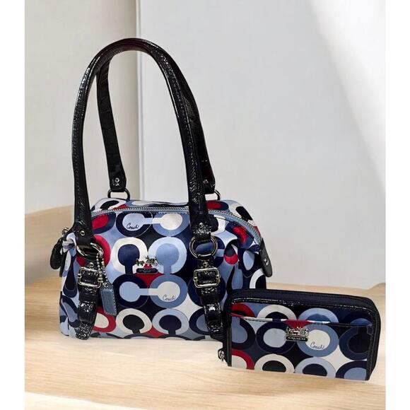 Y2K Coach Madison Graphic Op Art Mini Satchel & Wristlet - Picture 13 of 13